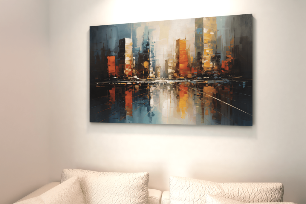 ALIVA 1091 abstract stad canvas schilderij c