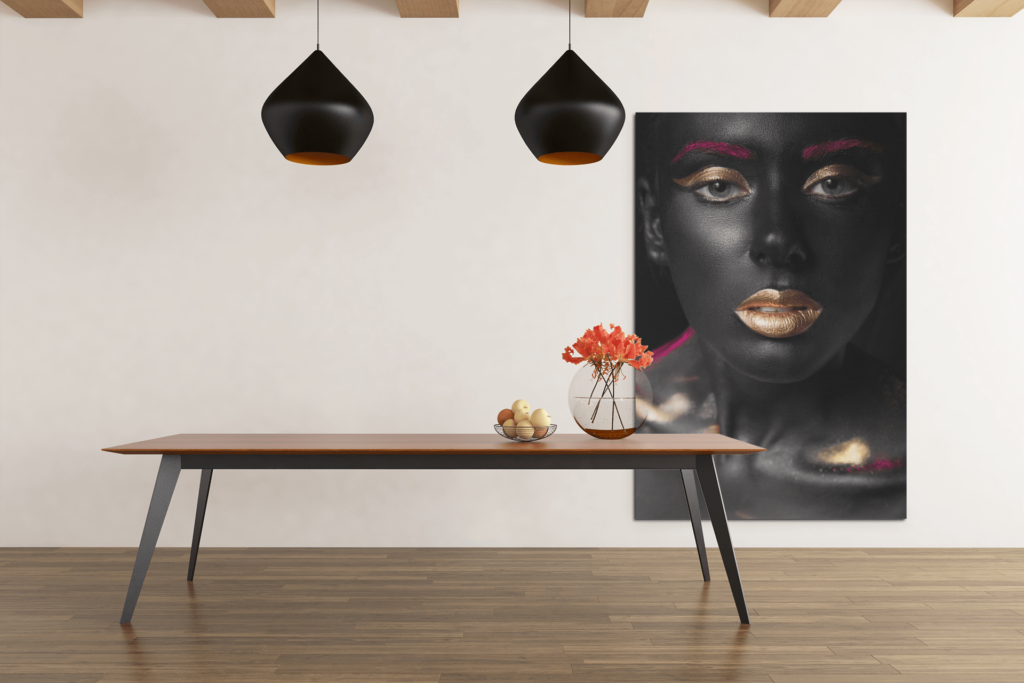 ALIVA 1098 canvas schilderij vrouw portret make up goud e