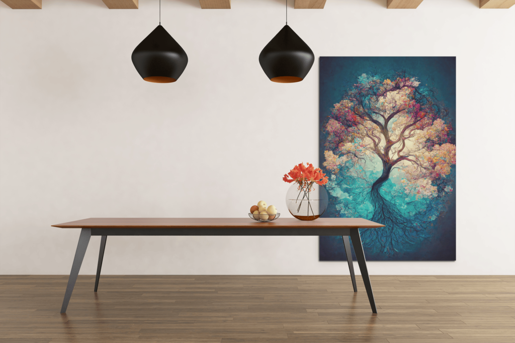 ALIVA 1102 canvas schilderij abatract kleurrijk boom e