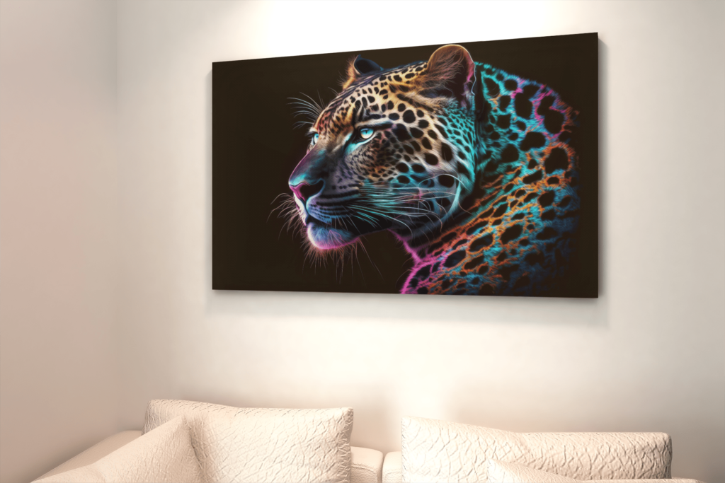 ALIVA 1105 canvas schilderij kleurrijk luipaard c