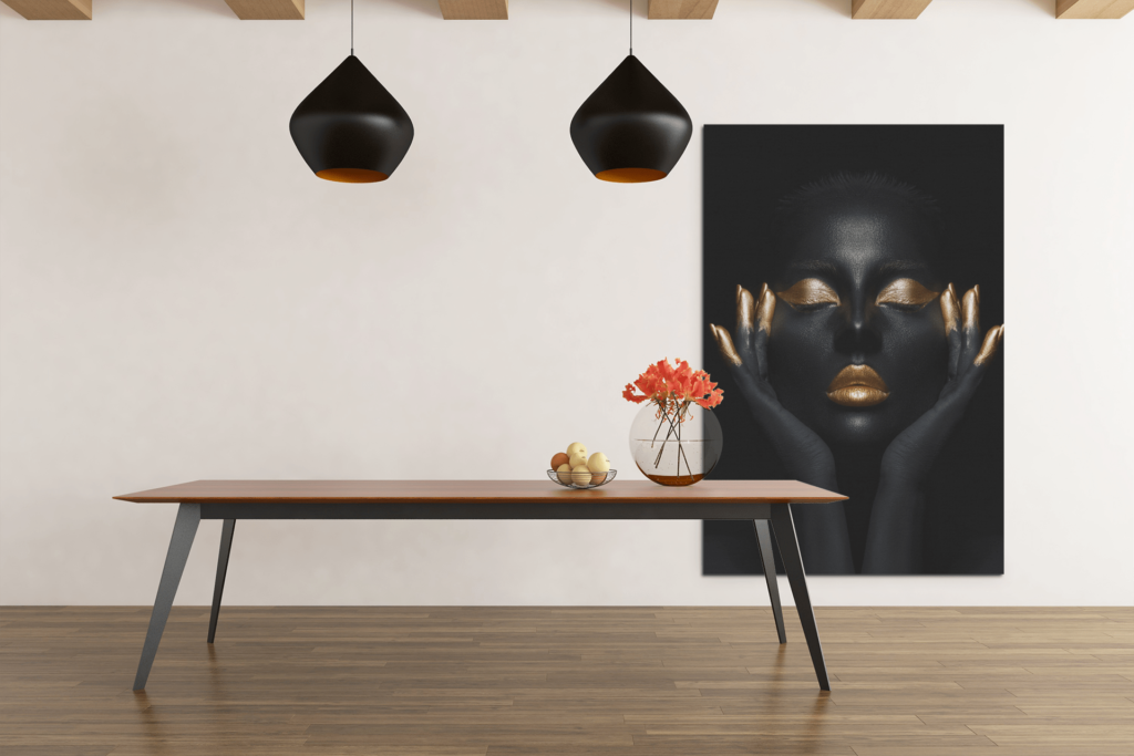 ALIVA 1108 schilderijen canvas make up goud vrouw portret e