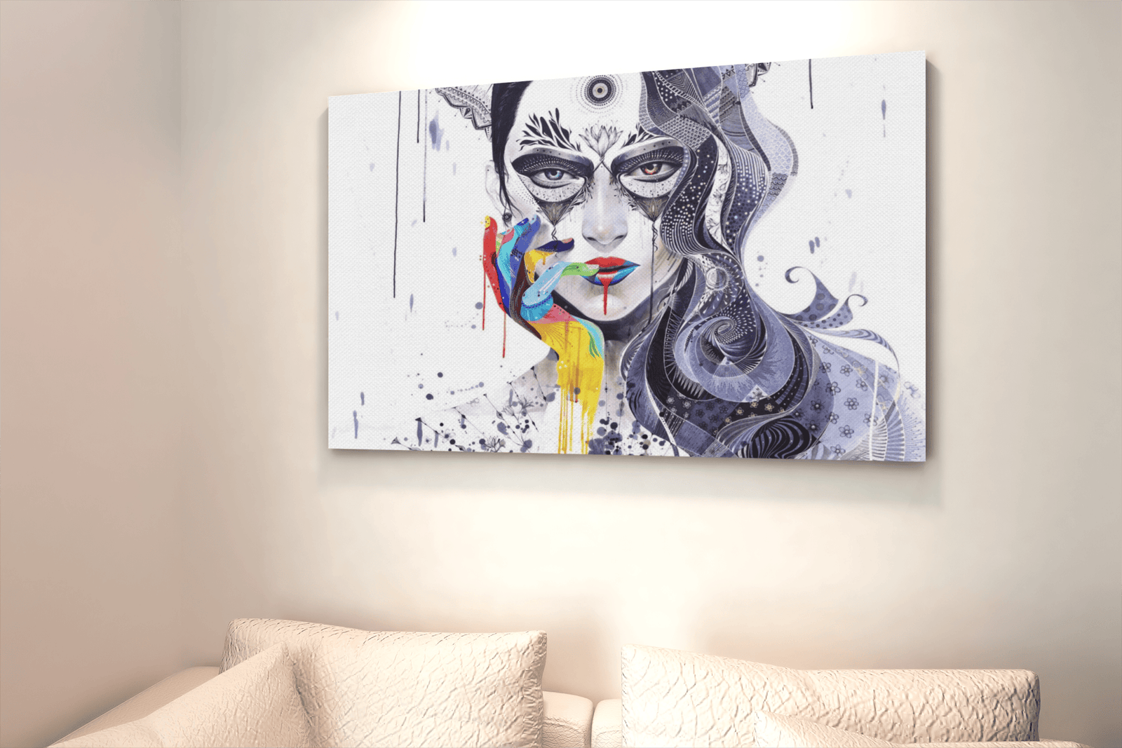 ALIVA 1147 abstract vrouw portret canvas schilderij d