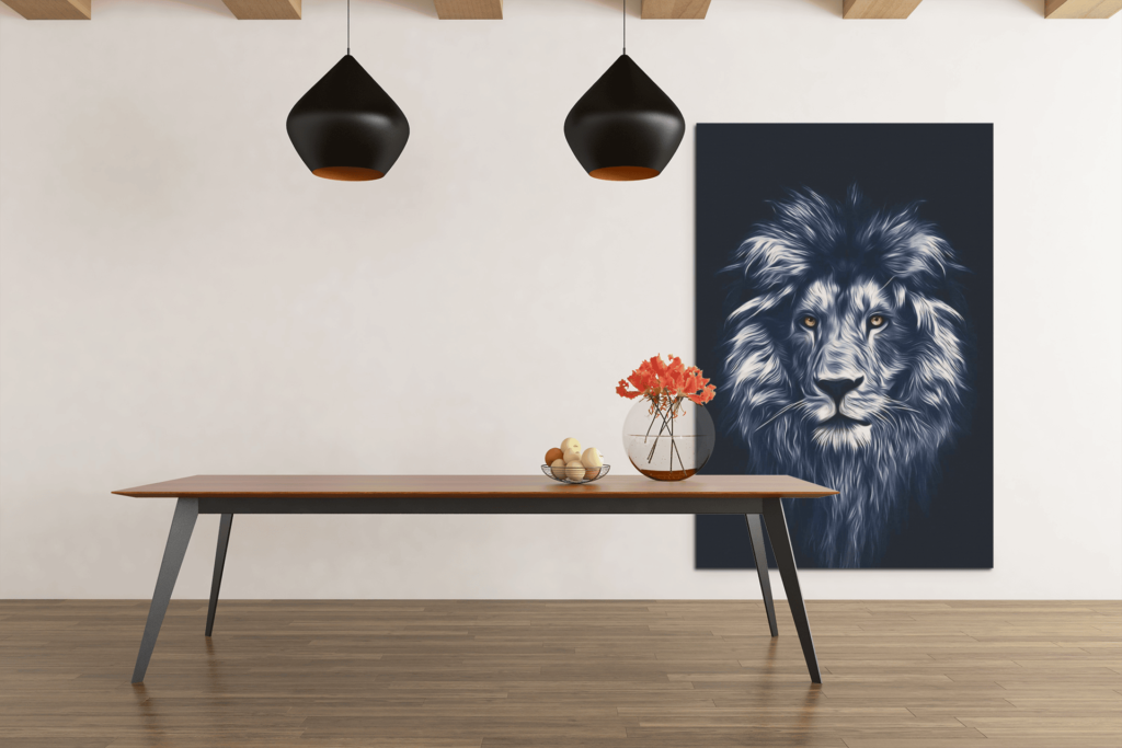 ALIVA 1158 leeuw portret grijs canvas schilderij e