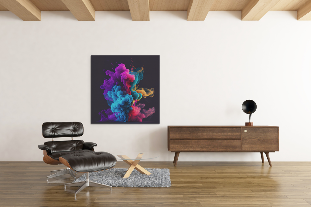 OEFE 1011 abstract kleurrijke rook canvas schilderij d