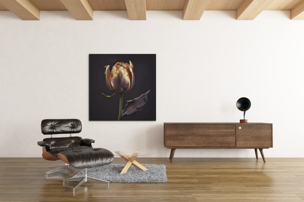 OEFE 1021 gouden roos canvas schilderij bloem d