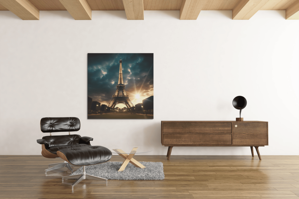 OEFE 1032 parijs eiffeltoren canvas schilderij vierkant c