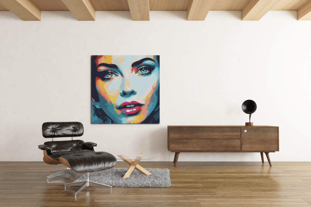 OEFE 1034 vrouw gezicht canvas schilderij c