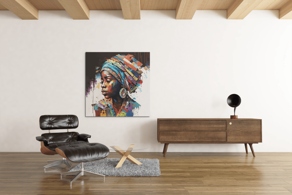 OEFE 1036 afrikaanse vrouw portret canvas schilderij d
