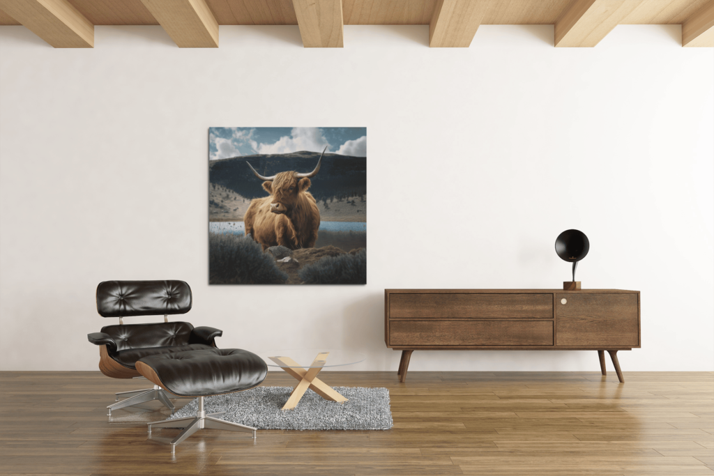 OEFE 1037 Schotse hooglander koe canvas schilderij d