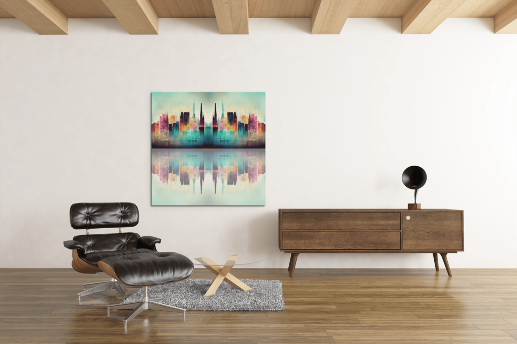 OEFE 1041 new york stad abstract canvas schilderij c