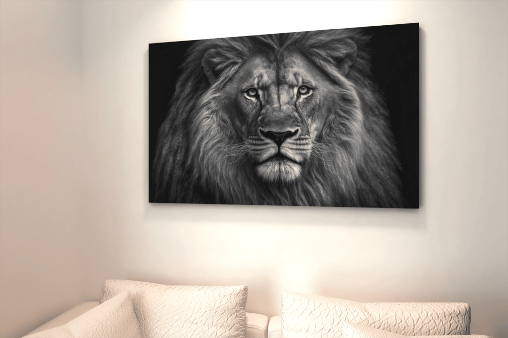 mockup of a horizontal art print in a pearl color living room 834 el 2 min 1