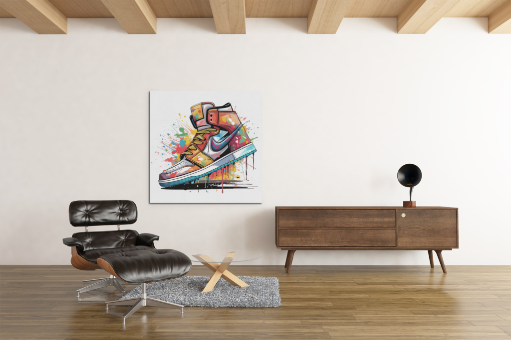 OEFE 1010 kleurrijke sneaker schoenen canvas schilderij d