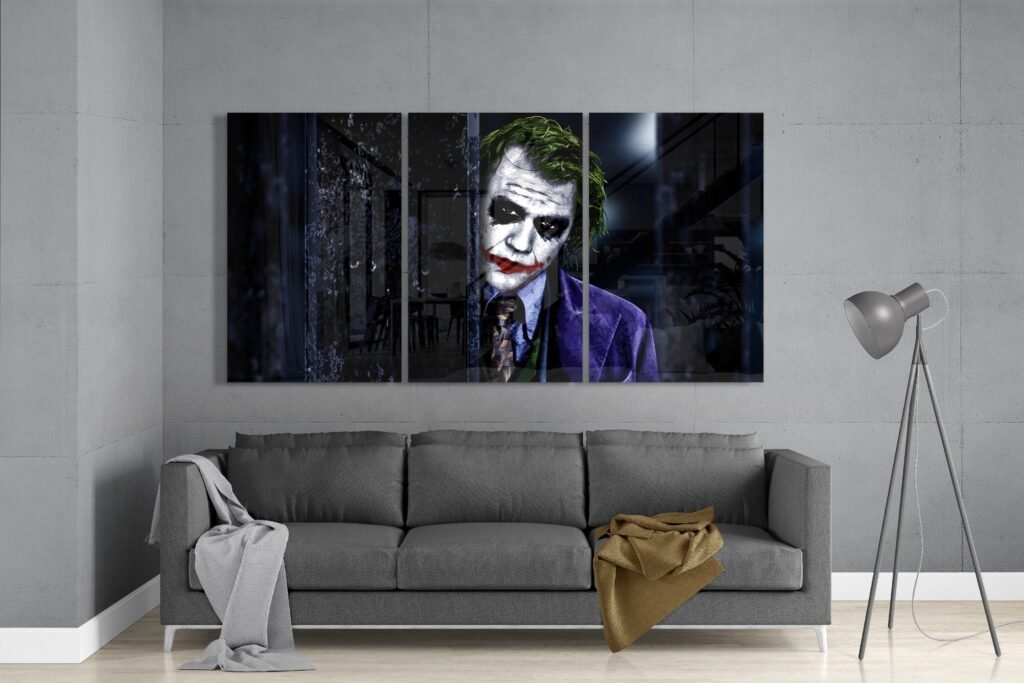 the joker 3 delig glasschilderij xxl MGLS 3089