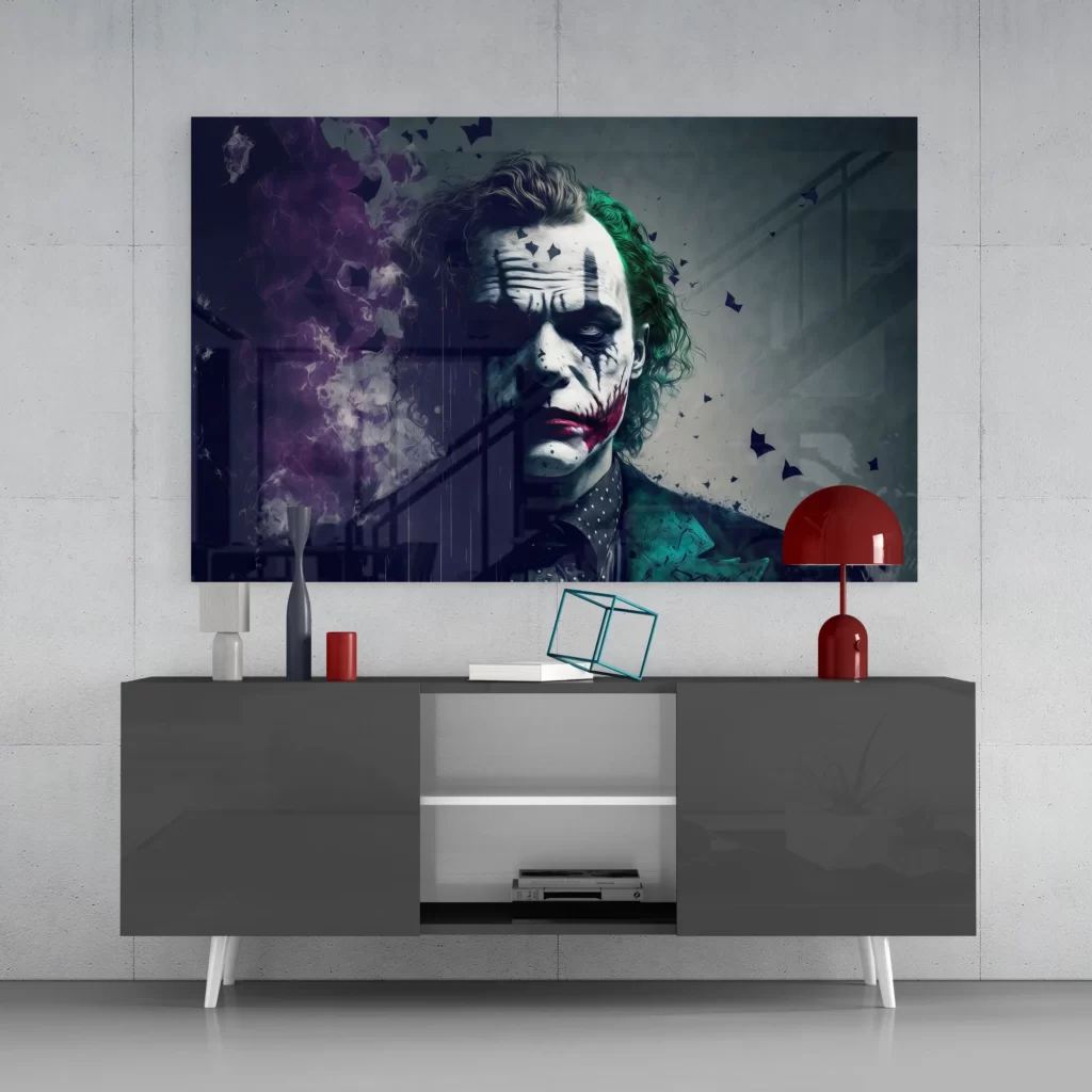 the joker glasschilderij joker wanddecoratie DSG 3090 e