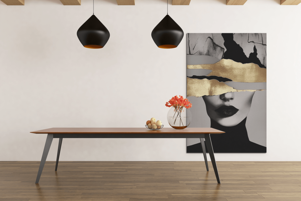 ALIVA 1000 canvas schilderij vrouw abstract grijs goud trendex global d min
