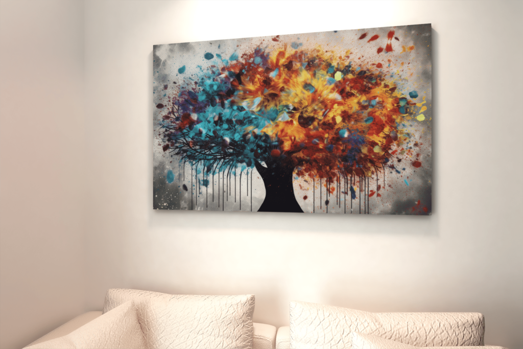 ALIVA 1052 canvas schilderij boom kleurrijk c