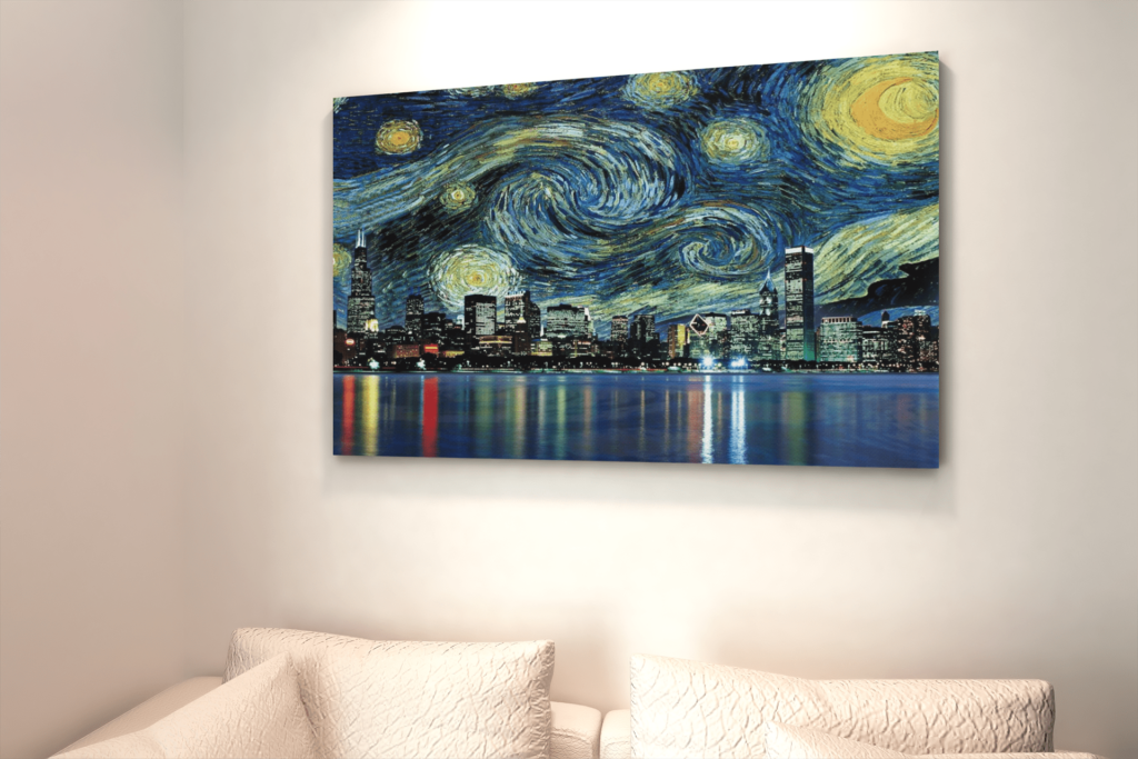 ALIVA 1092 van gogh stijl stad canvas schilderij c min