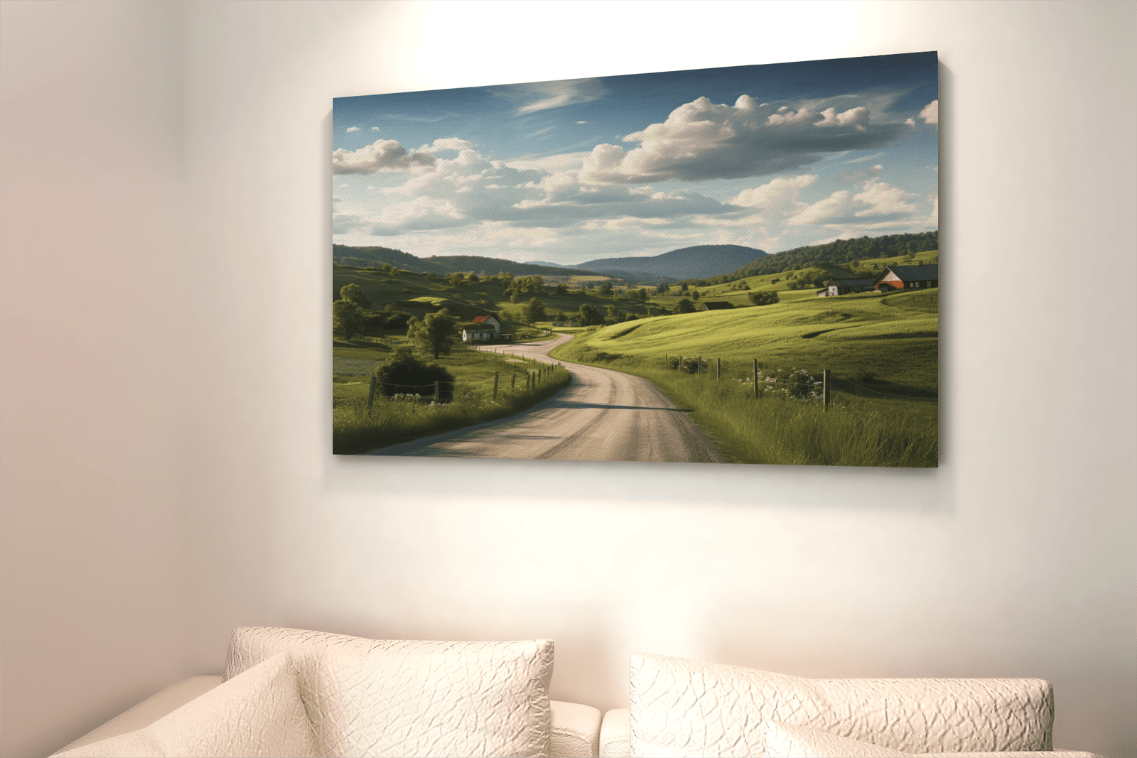 ALIVA 1162 landschap zandweg canvas schilderij c