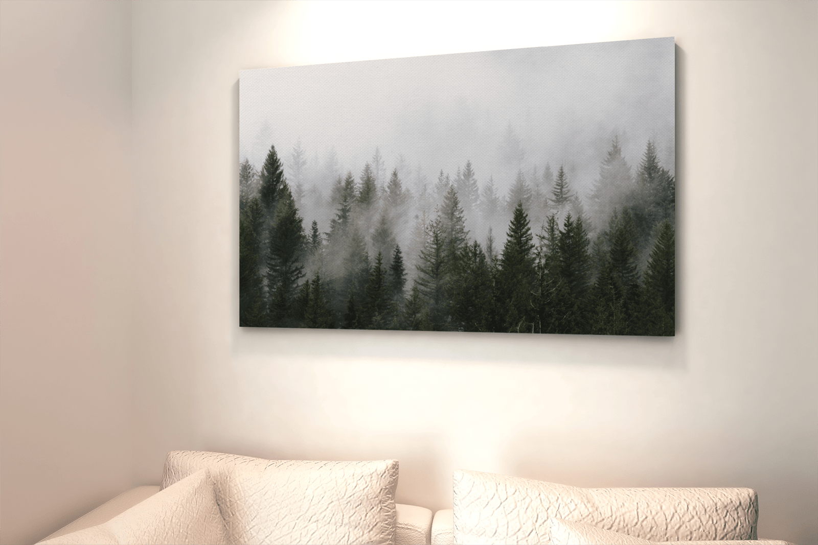 ALIVA 1166 landschap mistig bos canvas schilderij c