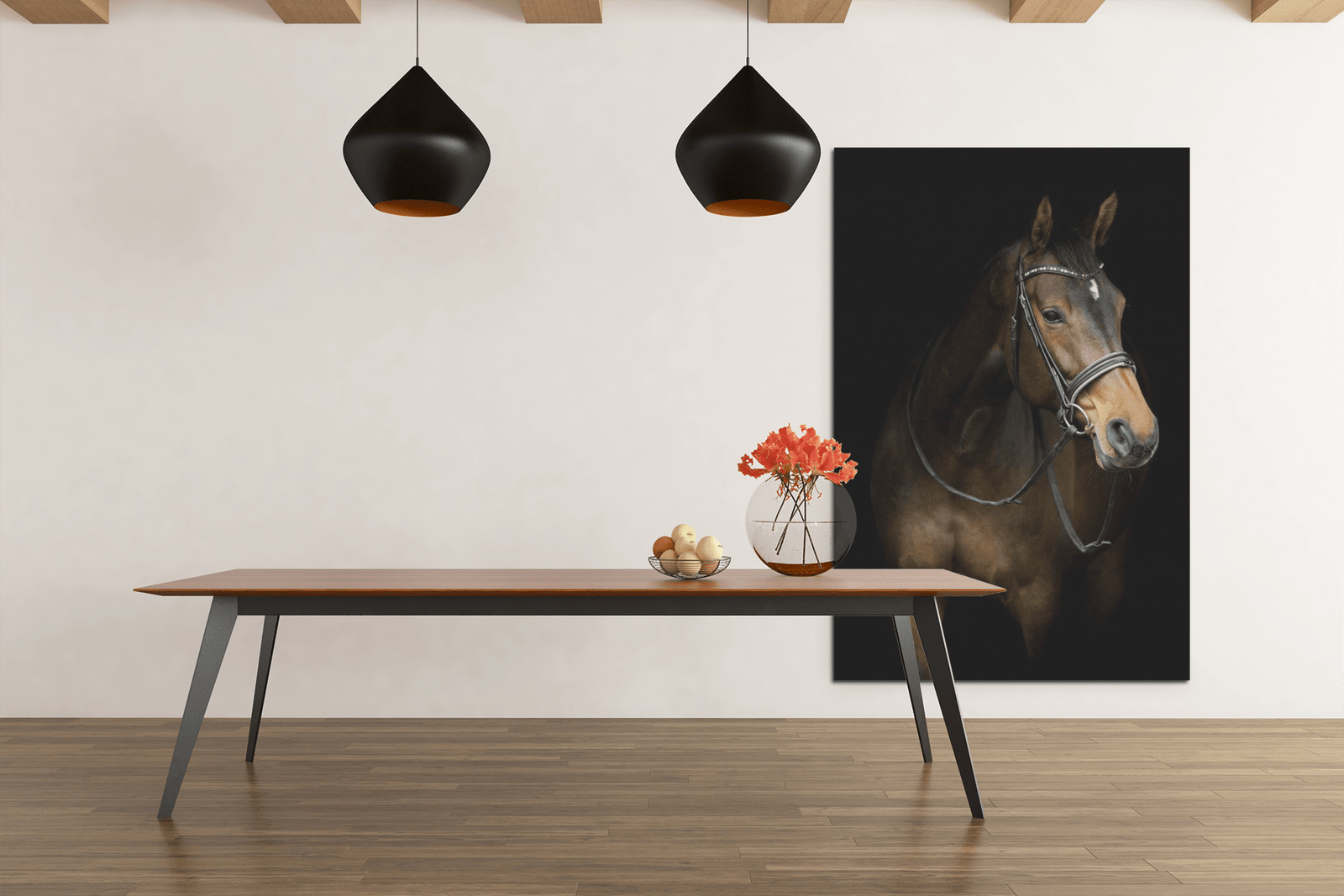 ALIVA 1181 paard bruin dieren canvas schilderij rechthok e min