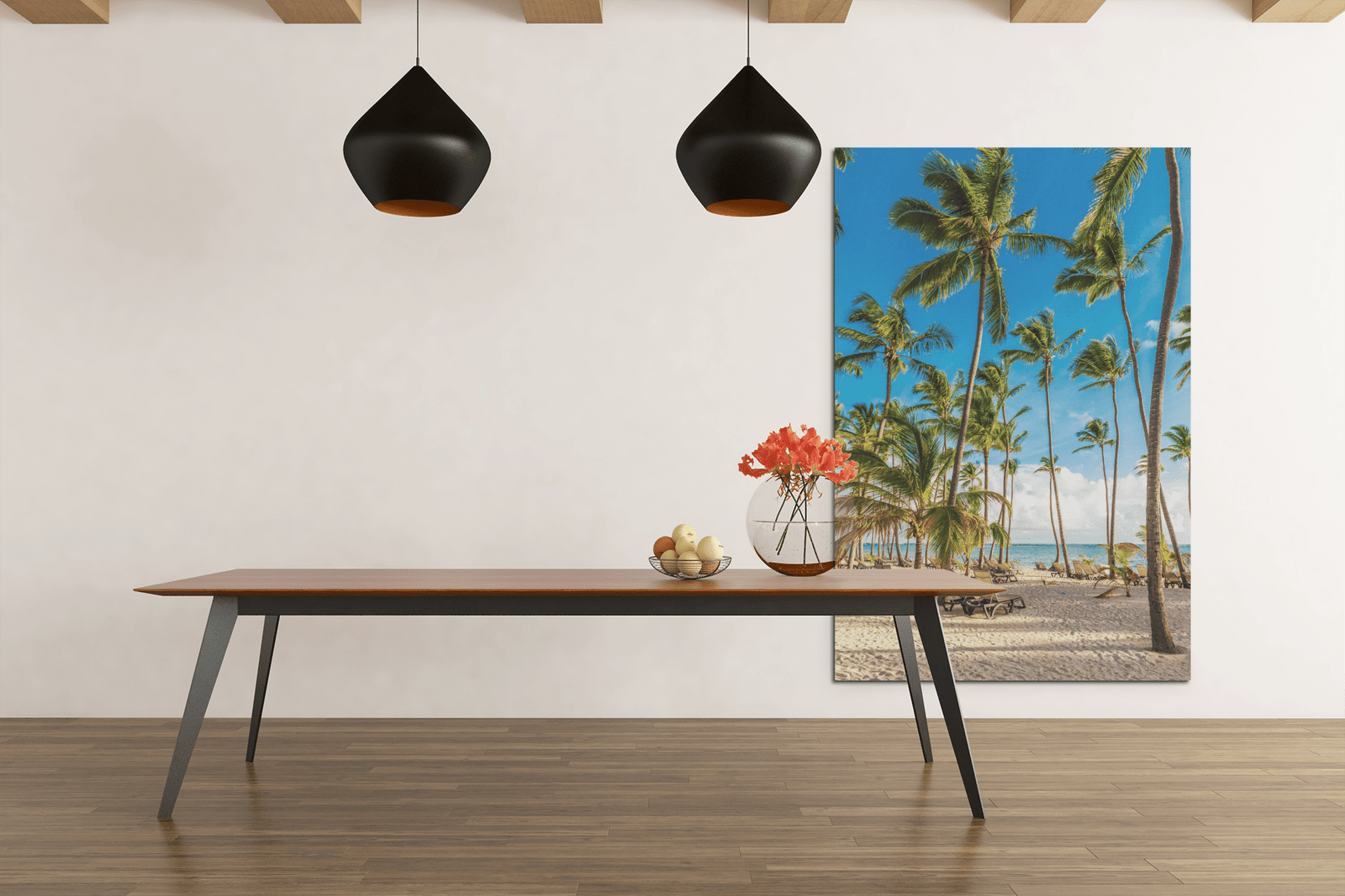 ALIVA 1193 palmbomen strand canvas schilderij rechthoek e min