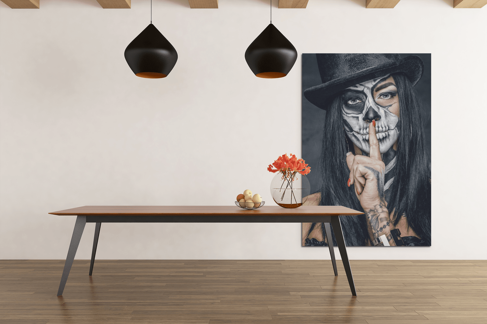 ALIVA 1214 vrouw tatoeage canvas schilderij rechthoek d min