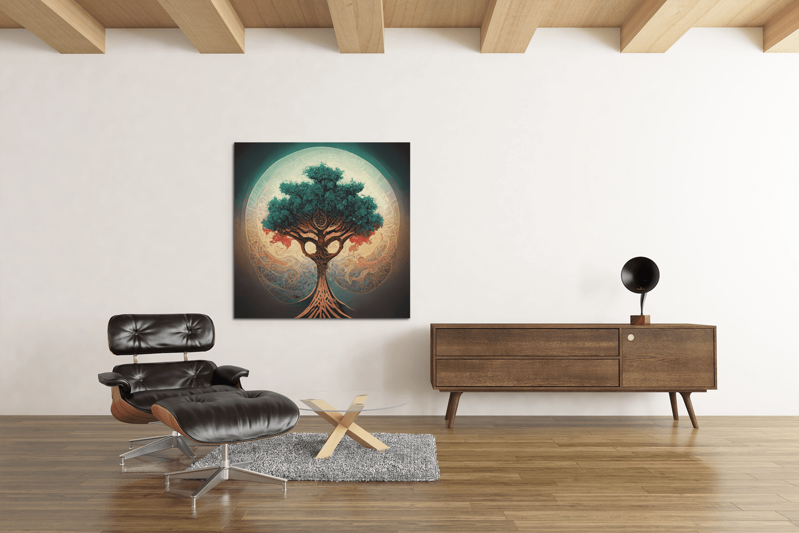 OEFE 1090 levensboom canvas schilderij vierkant d