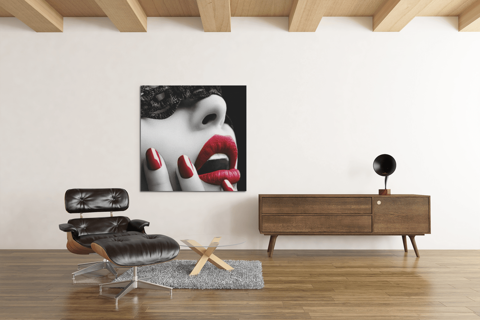 OEFE 1094 rode make up canvas schilderij vierkant c