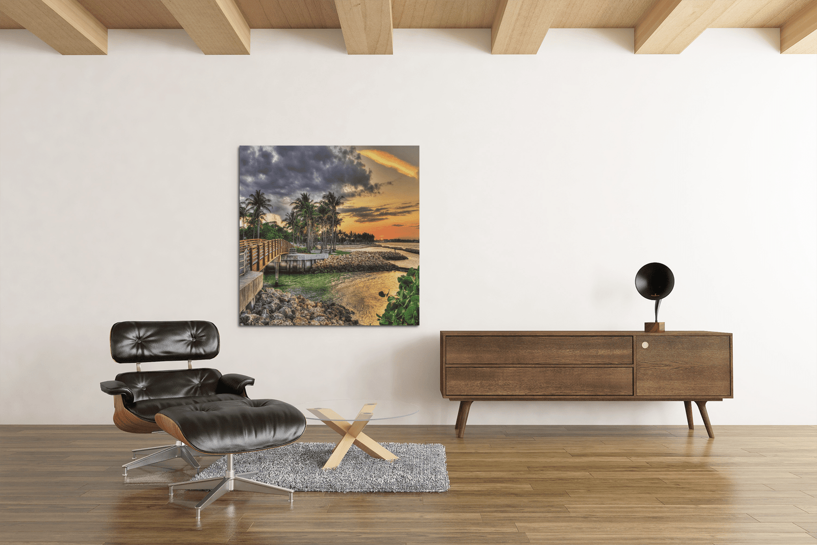OEFE 1099 zonsondergang landschappen vierkant canvas schilderij c