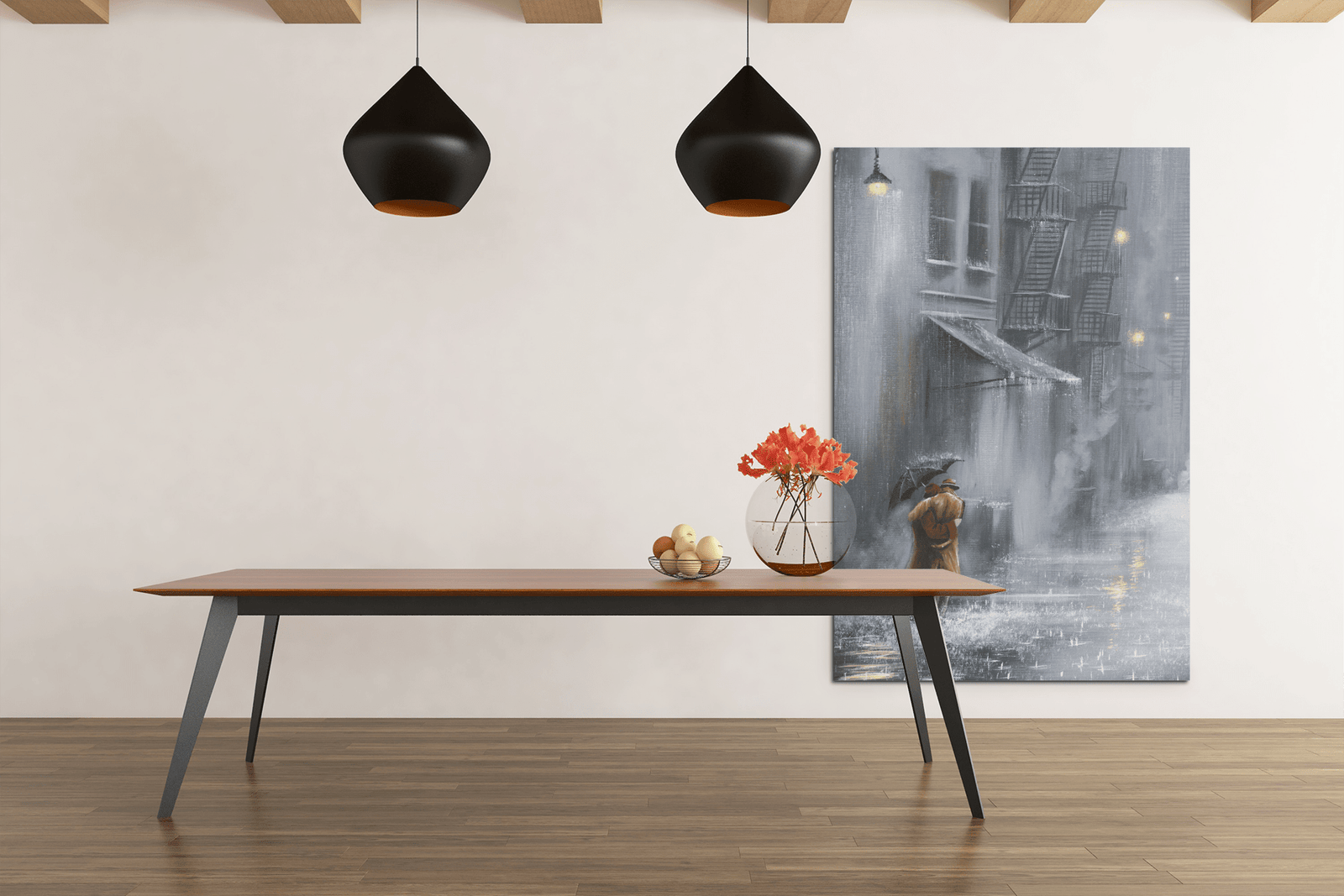 ALIVA 1218 regenachtige avond canvas schilderij rechthoek e min