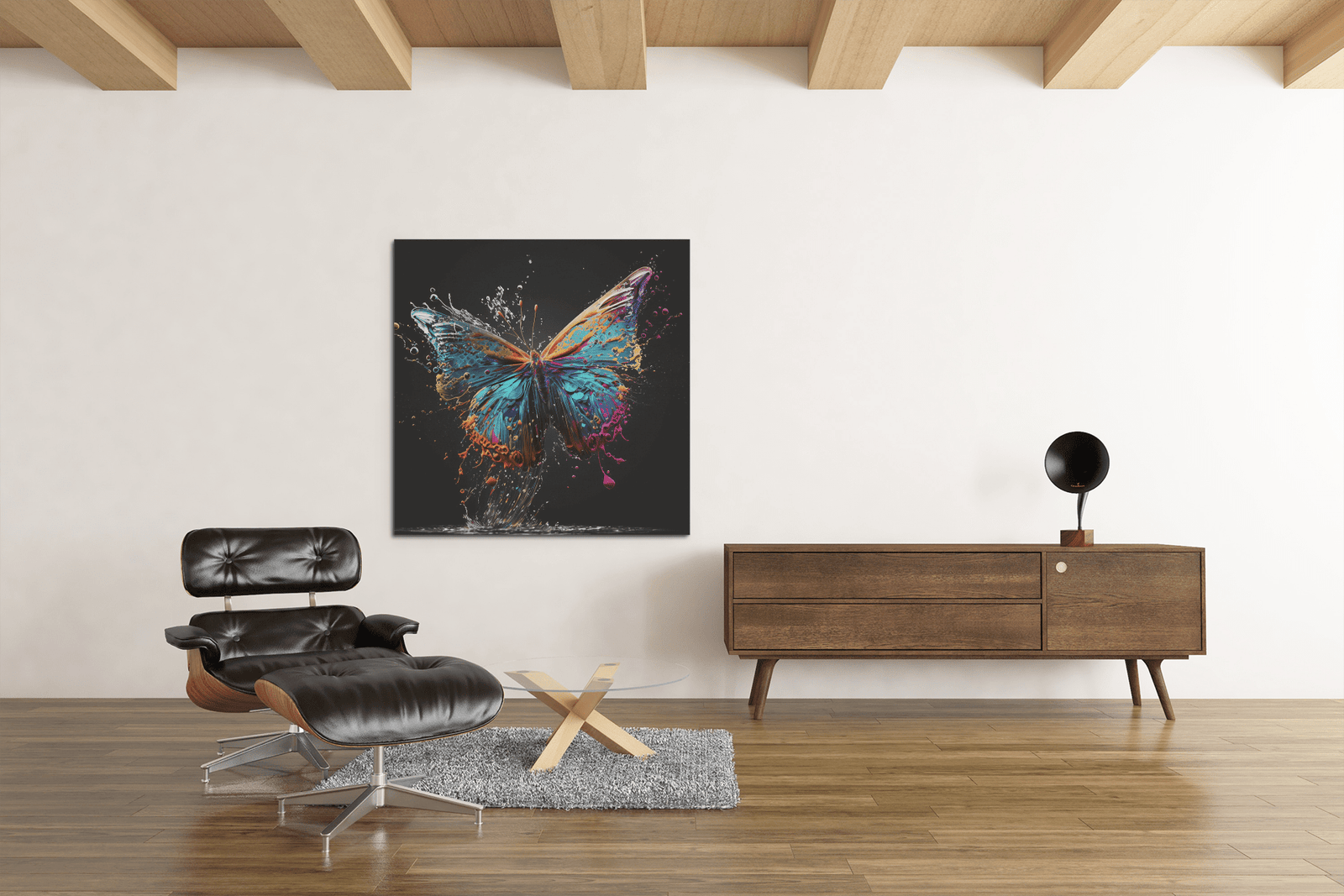OEFE 1103 gekleurde vlinder canvas schilderij