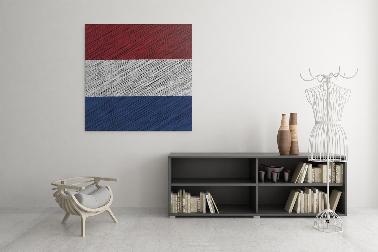 OEFE 1164 nederlandse vlag canvas schilderij b