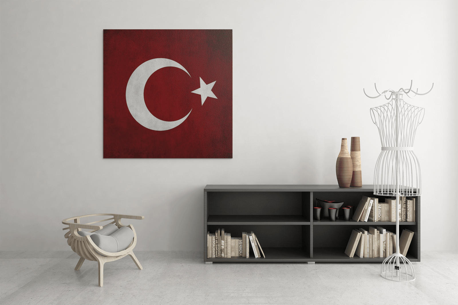 OEFE 1168 turkse vlag canvas schilderij c