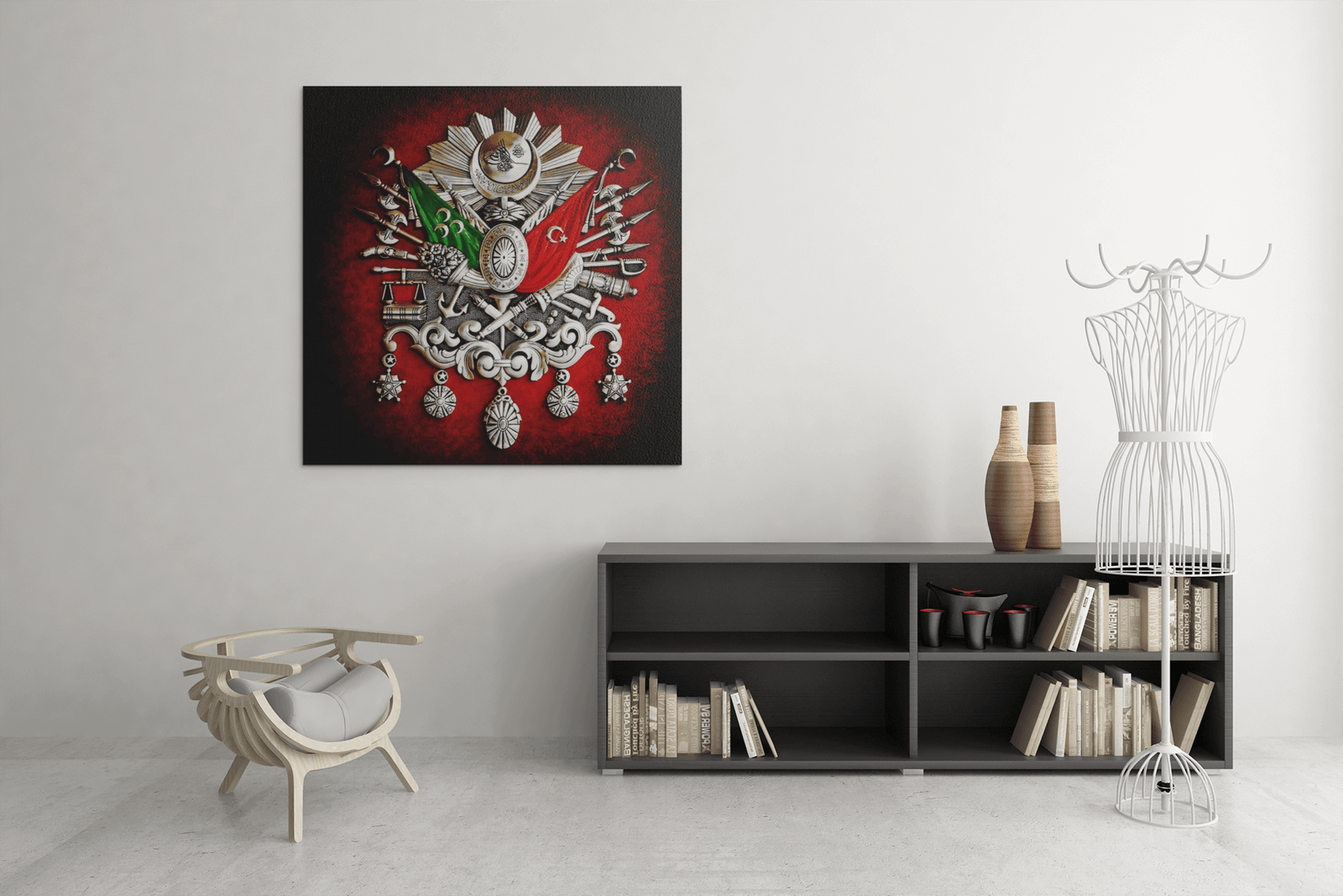 OEFE 1169 ottomaanse wapenschild canvas schilderij c