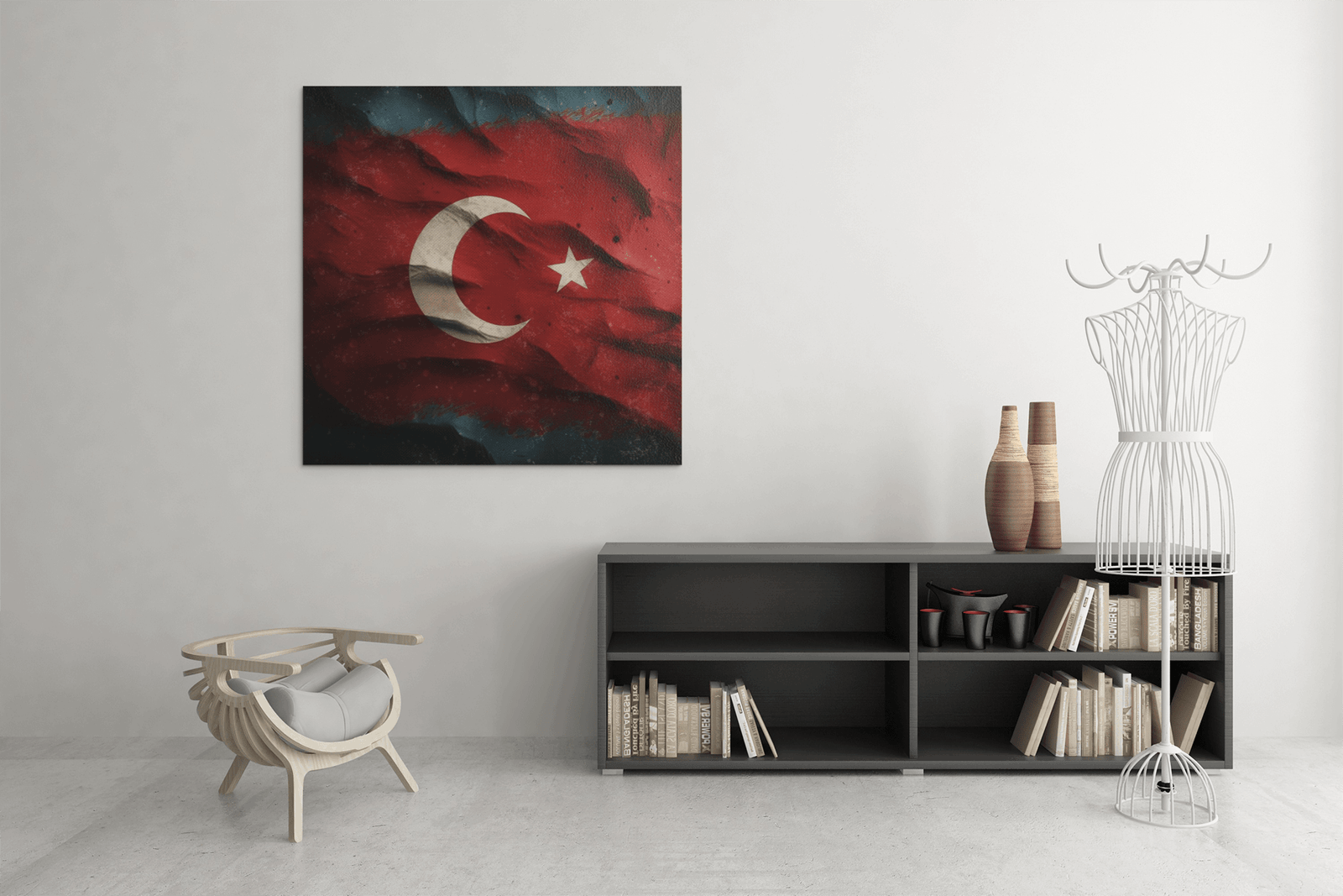 OEFE 1170 turkse vlag canvas schilderij c
