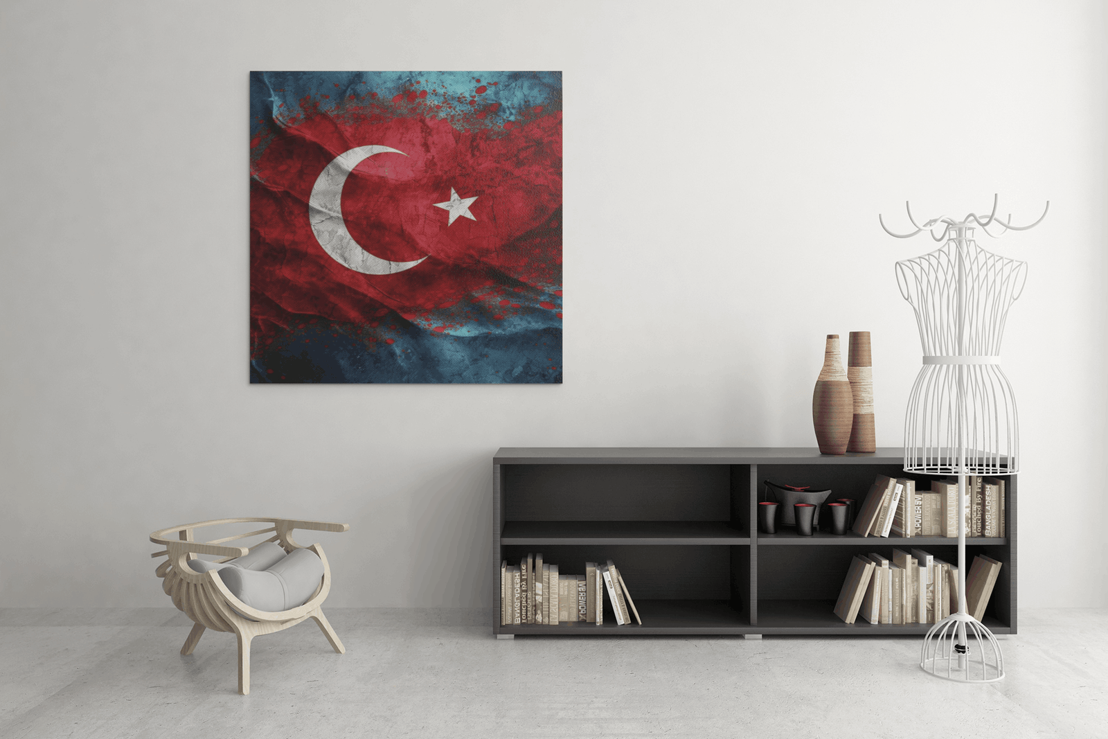 OEFE 1171 turkse vlag canvas schilderij c