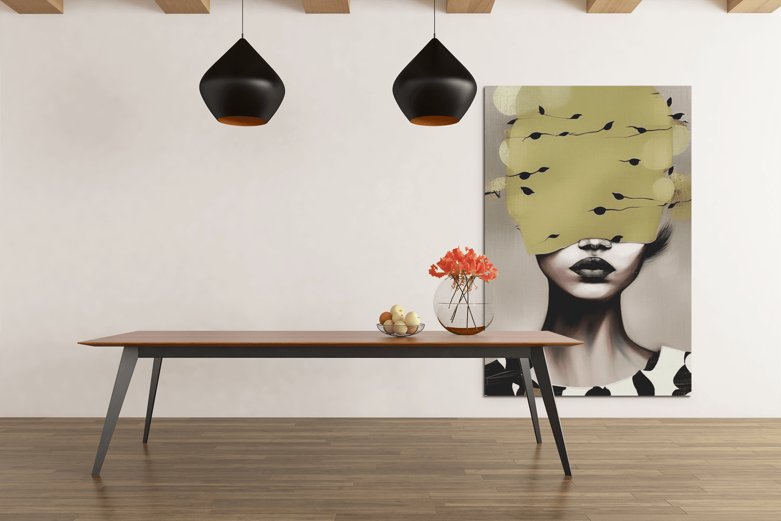 ALIVA 1230 canvas schilderij vrouw abstract goud grijs d