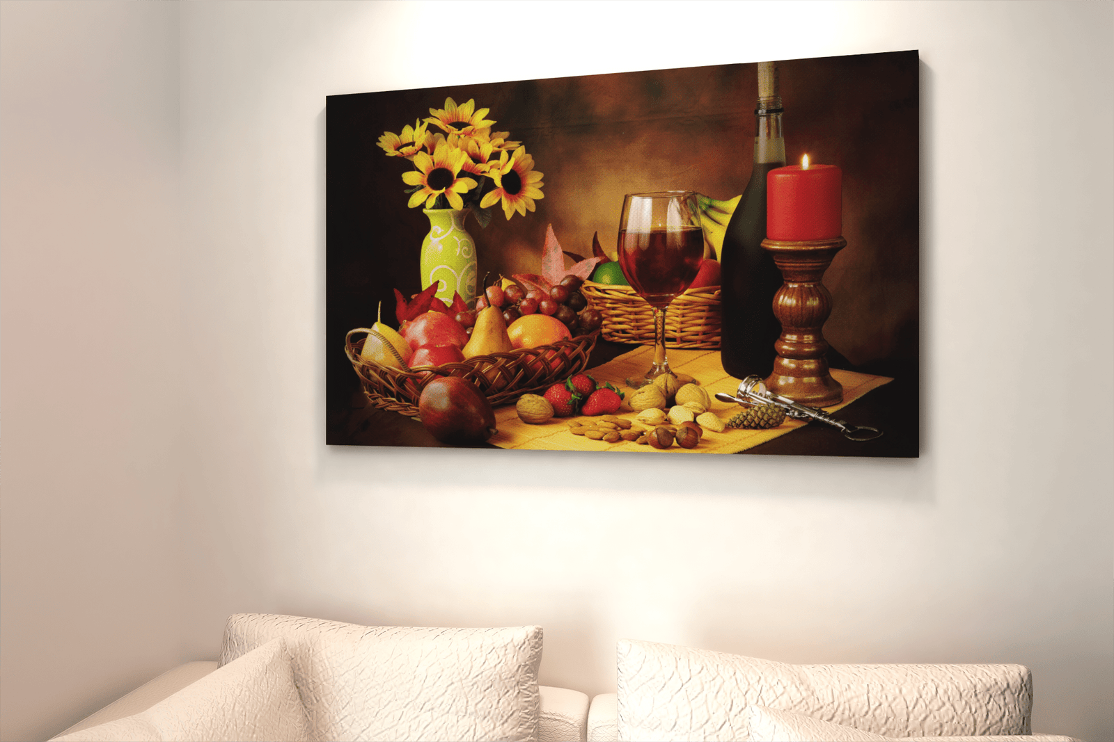 ALIVA 1246 wijn en vruchten canvas schilderij c