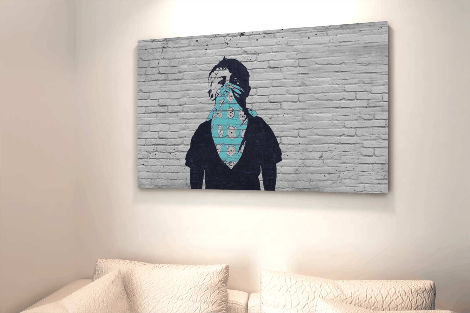 ALIVA 1251 banksy art graffiti canvas schilderij c