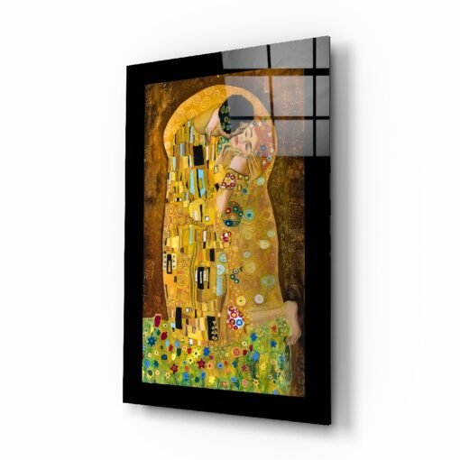 Gustav Klimt Kiss Glasschilderij