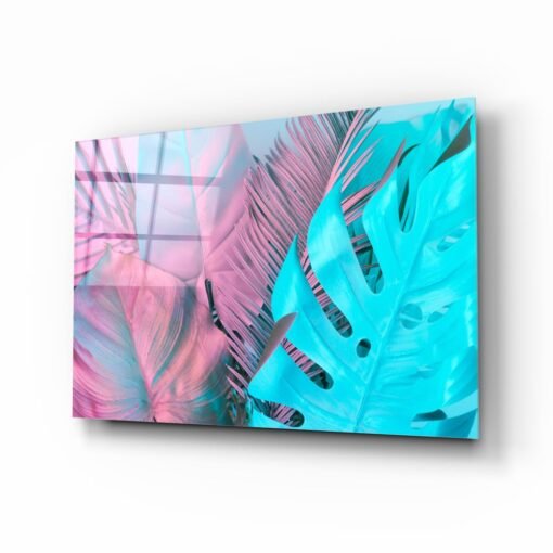 Tropische Bladeren Glasschilderij