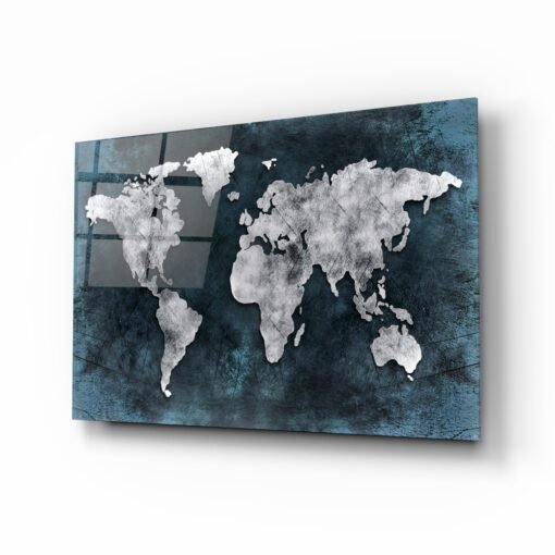 Wereldkaart Glasschilderij