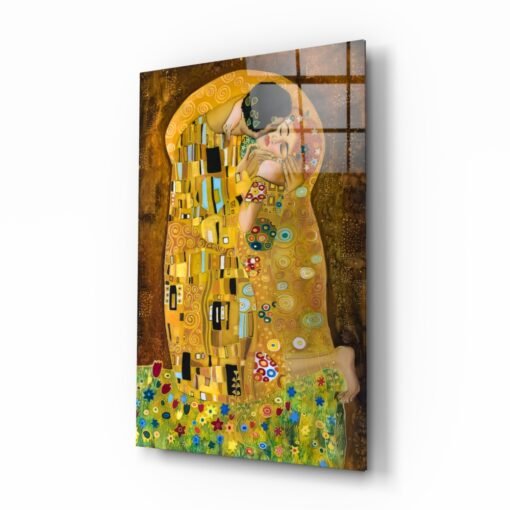 De Kus Gustav Klimt Glasschilderij