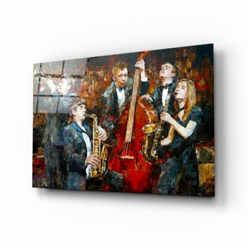 Jazz Band Glasschilderij