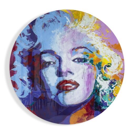 Marilyn Monroe Rond Glasschilderij