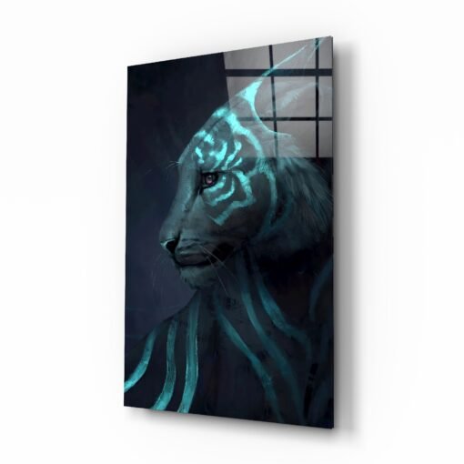 Dieren | Neon Tijger | Glasschilderij