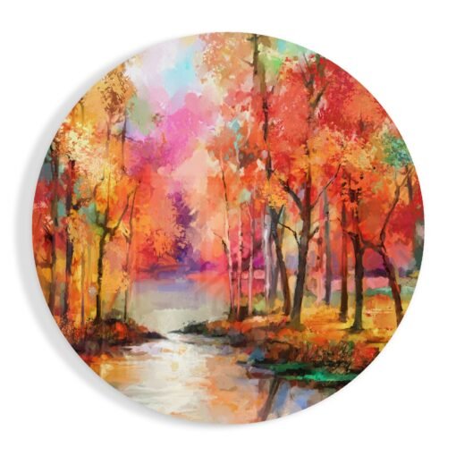 Herfst in het bos Glasschilderij