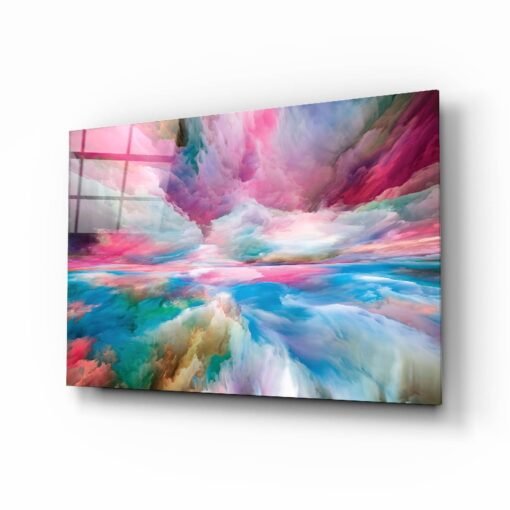Kleurrijke Wolken Glasschilderij
