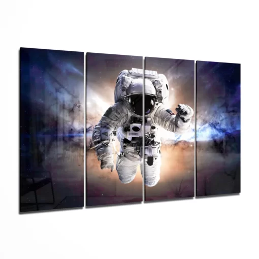 Astronaut 4-Delig Glasschilderij