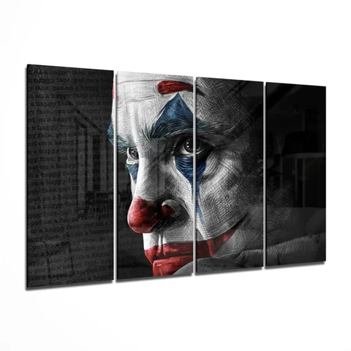 The Joker 4-Delig Glasschilderij